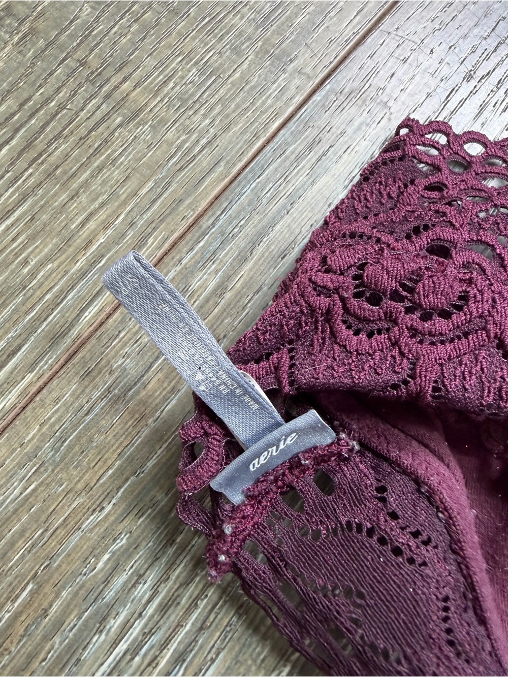 Aerie Lace Racerback Bralette Trio - Black, Plum, Teal size Small - Picture 3 of 5